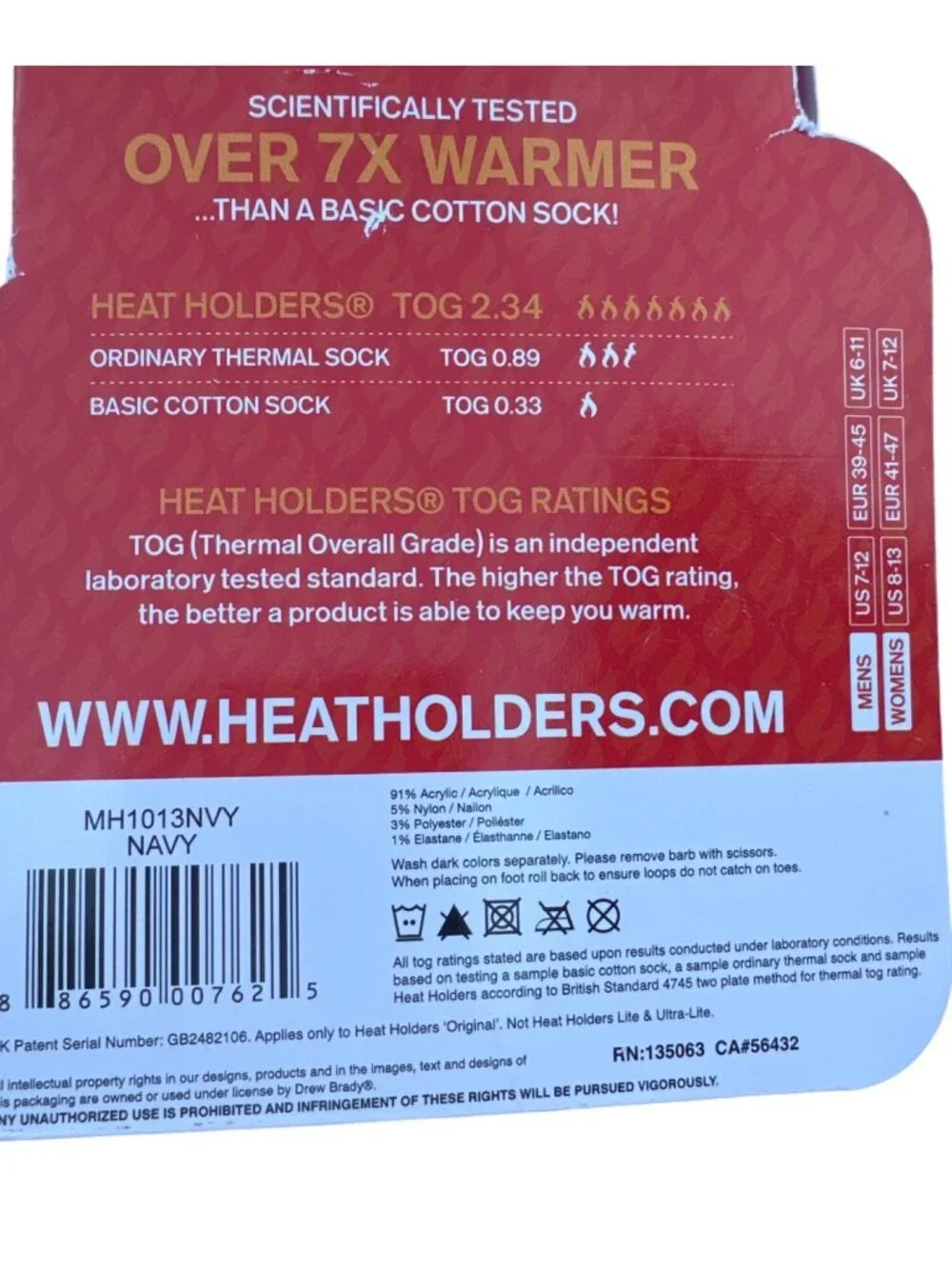 Heat Holder Socks 2.3 Women’s 8-13 NWT Navy Turn over Cuff Men's 7-12